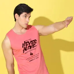 WOOSTRO Men Pack of 2 Typography Printed Round Neck Slim Fit Printed T-shirts image 2