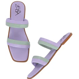 Zebba Women Colourblocked Open Toe Flats image 3