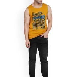 SLOWLORIS Pack Of 2 Printed Combed Cotton Bio-Wash Gym Vests VSL26 CMB(CHS BLACKGREY)(OVRT image 3