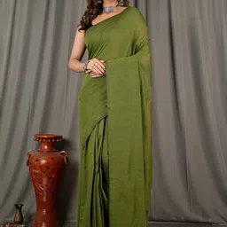 Brynbrit Pure Cotton Handloom Khadi Saree-image-7
