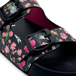 KazarMax Splash-Steps Girls Black Floral Printed Waterproof Sandal image 4