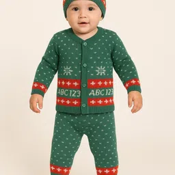 PARYAG Infant Boys 3Pcs Printed Woolen Baby Apparel Gift Set-image-41