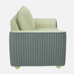 casacraft from pepperfry Elysia Waterproof Velvet 2 Seater Sofa In Cream And Fossil Grey Colour image 5