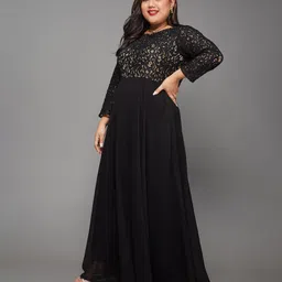 miss chase Women Maxi Black Full Length Dress image 2
