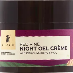 pilgrim Anti Ageing Red Vine Night Creme Gel For Glowing Skin, Skin Repair, Dry, Oily, Sensitive Skin, Men & Women, 50g image 1