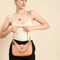 DressBerry Textured Hobo Bag with Chain Handle image 5