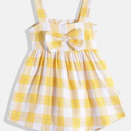 Moms Love Infant Girls Cotton Checked Fit & Flare Dress-picture-48