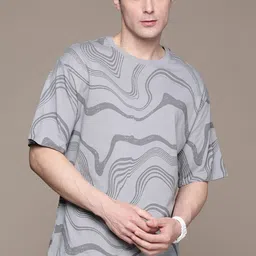 The Roadster Lifestyle Co. Printed Drop-Shoulder Sleeves Pure Cotton T-shirt-picture-15