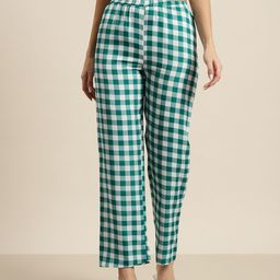 Qurvii Checked Comfort High-Rise Easy Wash Trousers-picture-9