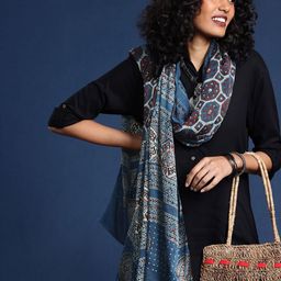 Taavi Ethnic Motifs Printed Block Print Dupatta-picture-9