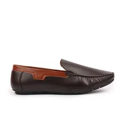 FAUSTO Men Brown Textured Loafers image 4