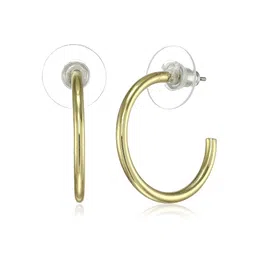 Estele Gold-Plated Circular Half Hoop Earrings image 4