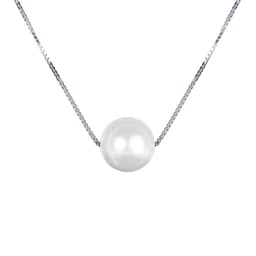 GIVA 925 Silver White Pearl Moon Necklace image 4