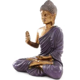 Pure Home and Living Purple  Finish Polyresin Buddha Figurine image 3