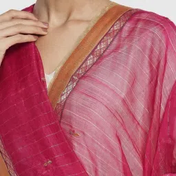 Fabindia Pink Embroidered Dupatta image 3