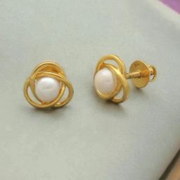 Sri Jagdamba Pearls 22k Ela Gold Earrings-picture-22
