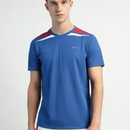Reebok Blue Regular Fit Solid T-Shirt-picture-27