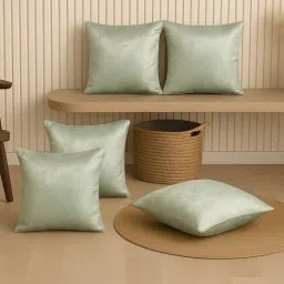 MFD HOME Furnishing Lime Green Silk Cushion Covers - Set of 2-picture-30