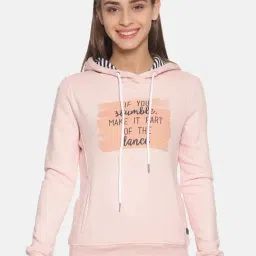 Campus Sutra Pink Full Sleeves Hooded Sweatshirt-image-71