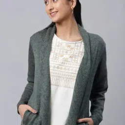 Aurelia Grey Plain Long Cardigan image 5