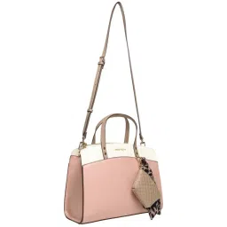 Anne Klein Rose & White Color Block Handbag with Pouch image 3