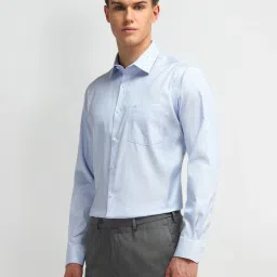 Arrow Light Blue Cotton Regular Fit Printed Shirt image 3