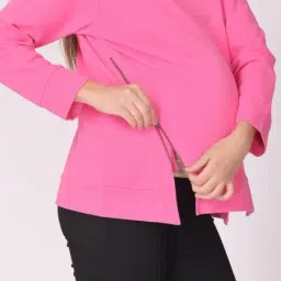 The Mom Store Pink Cotton Maternity Fit Sweatshirt image 5