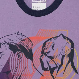 Blue Giraffe Boys Purple Cotton Printed 1 T-shirt image 3