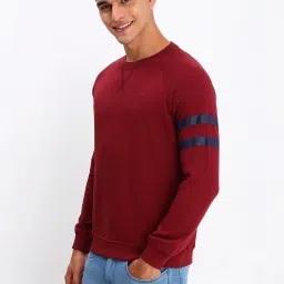 Allen Solly Maroon Cotton Regular Fit Printed Sweatshirt image 3