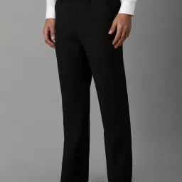 Louis Philippe Black Slim Fit Checks Trousers image 3