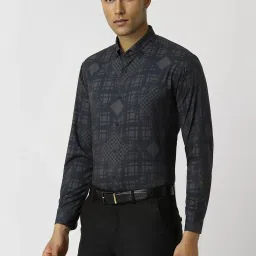 Van Heusen Grey Slim Fit Printed Shirt image 3