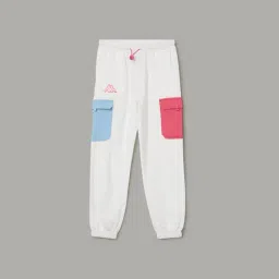 KAPPA Girls White Cotton Logo Joggers-image-87
