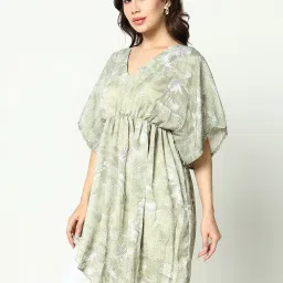 showoffff SHOWOFF Green Printed Assymetric Dress image 3