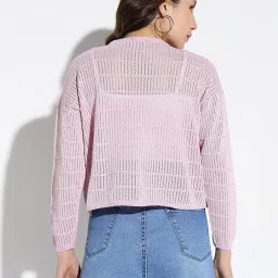 showoffff SHOWOFF Pink Self Design Top image 3
