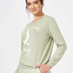 Dreamz by Pantaloons Green Graphic Winter Top image 3