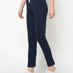 FEMEA Navy Elastane Solid Trackpants image 3