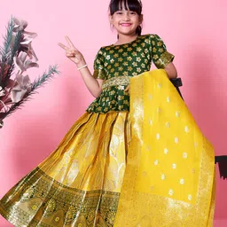BAESD Girls Woven Design Ready to Wear Lehenga & Blouse With Dupatta image 2