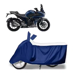 Auto Pearl Two Wheeler Cover for Yamaha Fazer-250 - White, Blue-picture-38