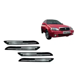 Auto Pearl Plastic & Silver Plated Car Bumper Guard for Maruti Suzuki Esteem Black/Silver (Pack of 4 Pcs)-picture-32