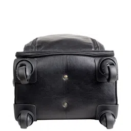 Hidesign Black 4 Wheels Medium Soft Cabin Trolley  - 31 cm image 5