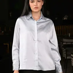 Odette White Plain Shirt-image-17