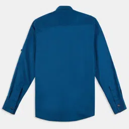 Charchit Boys Blue Cotton Embellished Comfort Fit Shirt image 5