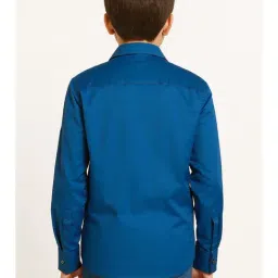 Charchit Boys Blue Cotton Embellished Comfort Fit Shirt image 2