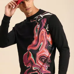 Being Human Abstract Printed Pure Cotton Sweatshirt image 1