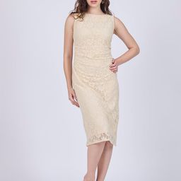 Outzidr Floral Lace Sleeveless Sheath Midi Dress-picture-23