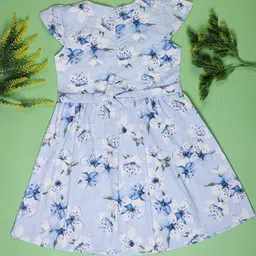 V-Mart Girls Floral Print Round Neck Fit & Flare Dress-picture-28