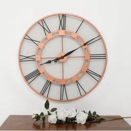 ARTYPILLAR 30In Iron Frame In Rose Gold Polish and Roman Number Dial Wall Clock-image-12