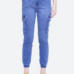 FCK-3 Women Jogger High-Rise Light Fade Stretchable Jeans-picture-41