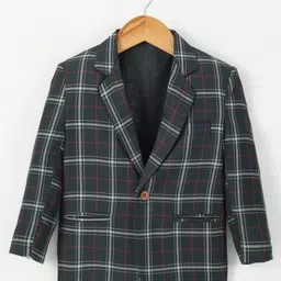 Rikidoos Full Sleeves Checked Blazer - Green-picture-37