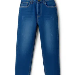 Pine Kids Denim Woven Full Length Washed Jeans - Blue-picture-18